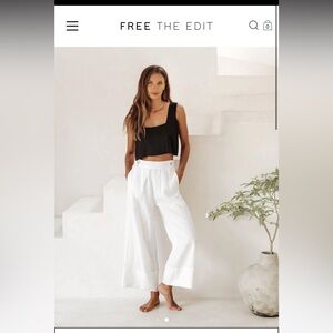 Free the Label (now Free the Edit) White 100% Linen Monaco Pants
